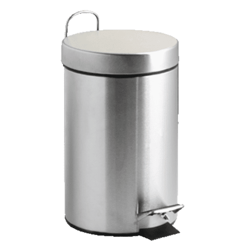 Poubelle métal à pédale 5L inox vernis Tampel photo du produit front L