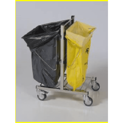 Chariot double supports petits et moyens sacs inox photo du produit front L