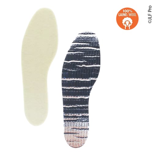 Semelles ajustables thermiques JLFPro, en laine naturel, pointure 42/43 photo du produit front L