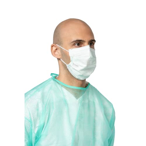 Masque médical Op-Air type II Kolmi à élastique vert photo du produit front L