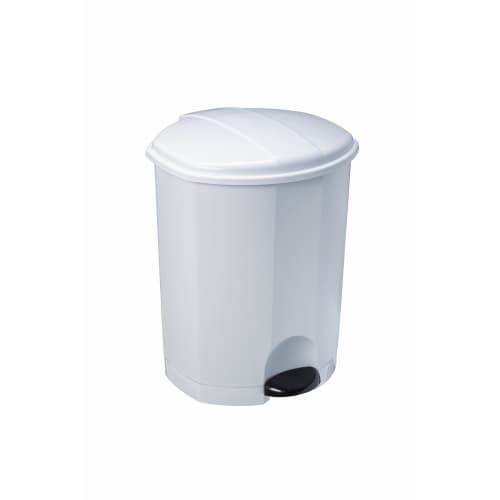 Poubelle plastique à pédale 18L blanc MEDIAL photo du produit front L