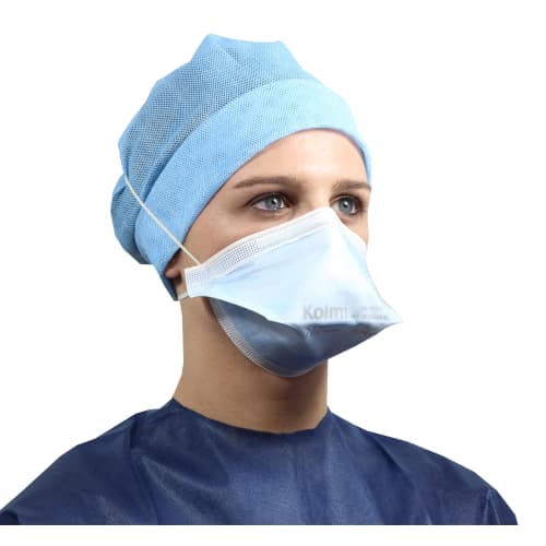 Masque médical et de protection Op-Air Pro OXYGEN FFP2 NR D type IIR blanc grande taille en sachet individuel Kolmi photo du produit front L