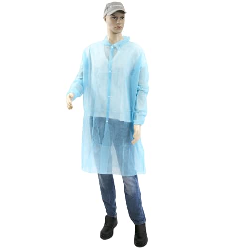 Blouse de travail PLP 25g/m² boutons pression bleu taille XXL Paredes photo du produit front L