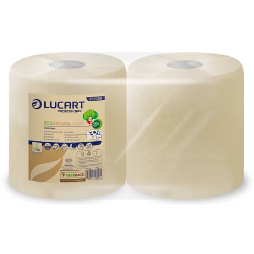 Bobine d'essuyage havane Lucart 3 plis 800 formats 25x35cm Ecolabel photo du produit front L
