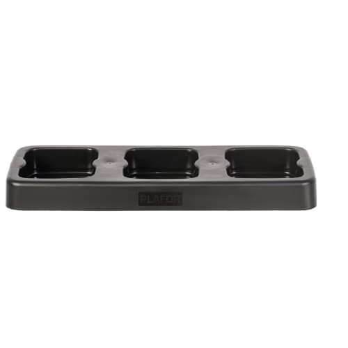 Base plastique 3 postes Ecogreen pour poubelle Fit 70L Tampel photo du produit front L