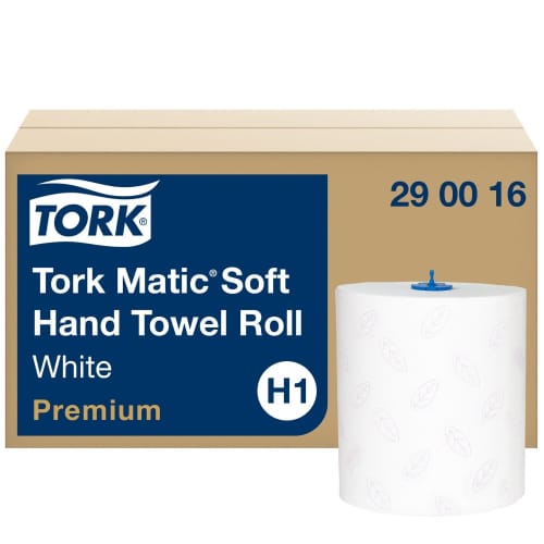Rouleau essuie-mains blanc doux premium 2 plis Tork photo du produit front L