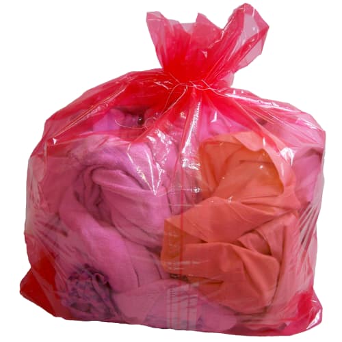 Sac plastique à ouverture soluble 710 x 760 mm rouge 30µm photo du produit front L