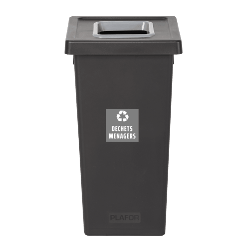 Poubelle PP recyclé Fit avec insert Ecogreen 70L noir/gris Tampel photo du produit