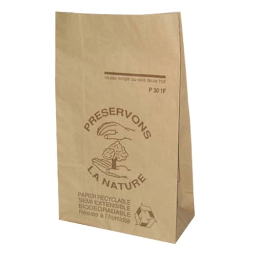 Sac papier 1 feuille 30L traitement anti-humidité W.S photo du produit front L