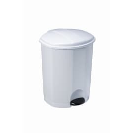 Poubelle plastique à pédale 18L blanc MEDIAL