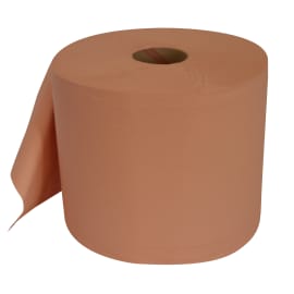 Bobine d'essuyage orangée Paredes 1500 formats 21x35cm Ecolabel