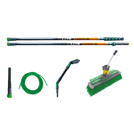 Kit de nettoyage vitrerie CARBON 24K nLITE® avec manche télescopique 11,80m Unger