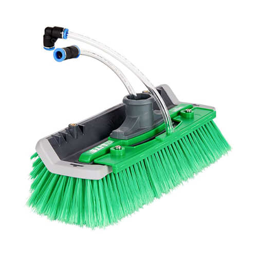 Brosse nLITE® à passage d'eau courbée fibres fleurées vertes 41cm Unger photo du produit front L