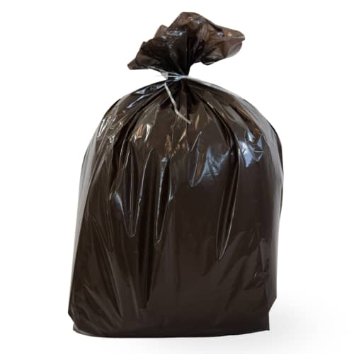 Sac plastique PE BD 50L marron 40µm photo du produit front L