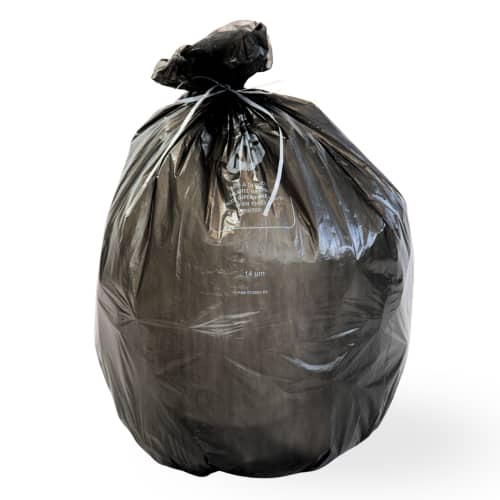 Sac plastique PE HD 30L noir 14µm NF Jet'Sac photo du produit front L