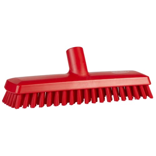 Balai lave-pont à passage d'eau fibres dures alimentaire PLP 27cm rouge Vikan photo du produit front L