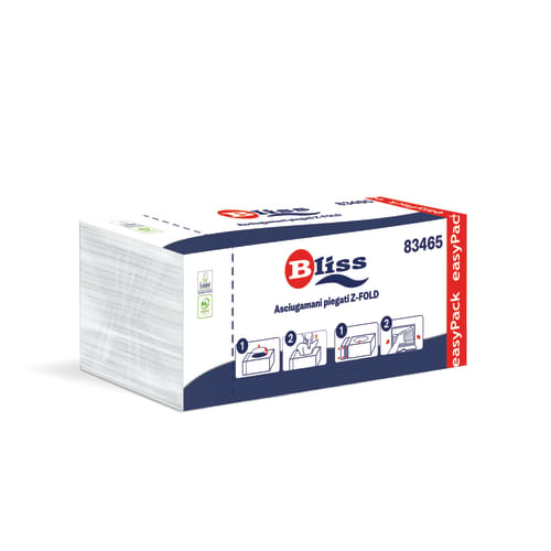 Essuie-mains plié blanc 2 plis 23 x 24 cm certifié Ecolabel BulkySoft photo du produit front L