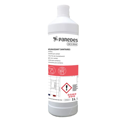 Gel Javel nettoyant dégraissant sanitaires Paredes Access flacon de 1L photo du produit front L