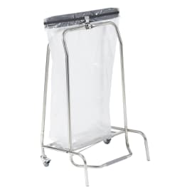 Support sac mobile inox à clapet 110L Rossignol