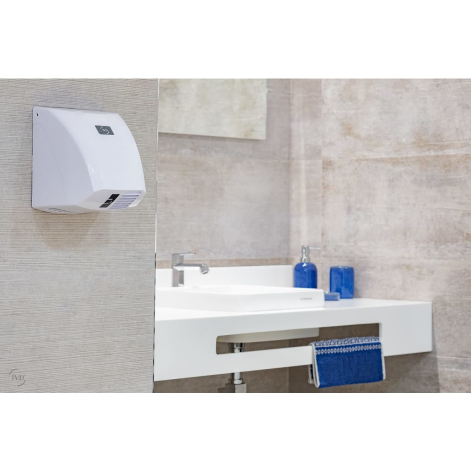 Sèche-mains 2100 W automatique, ABS blanc