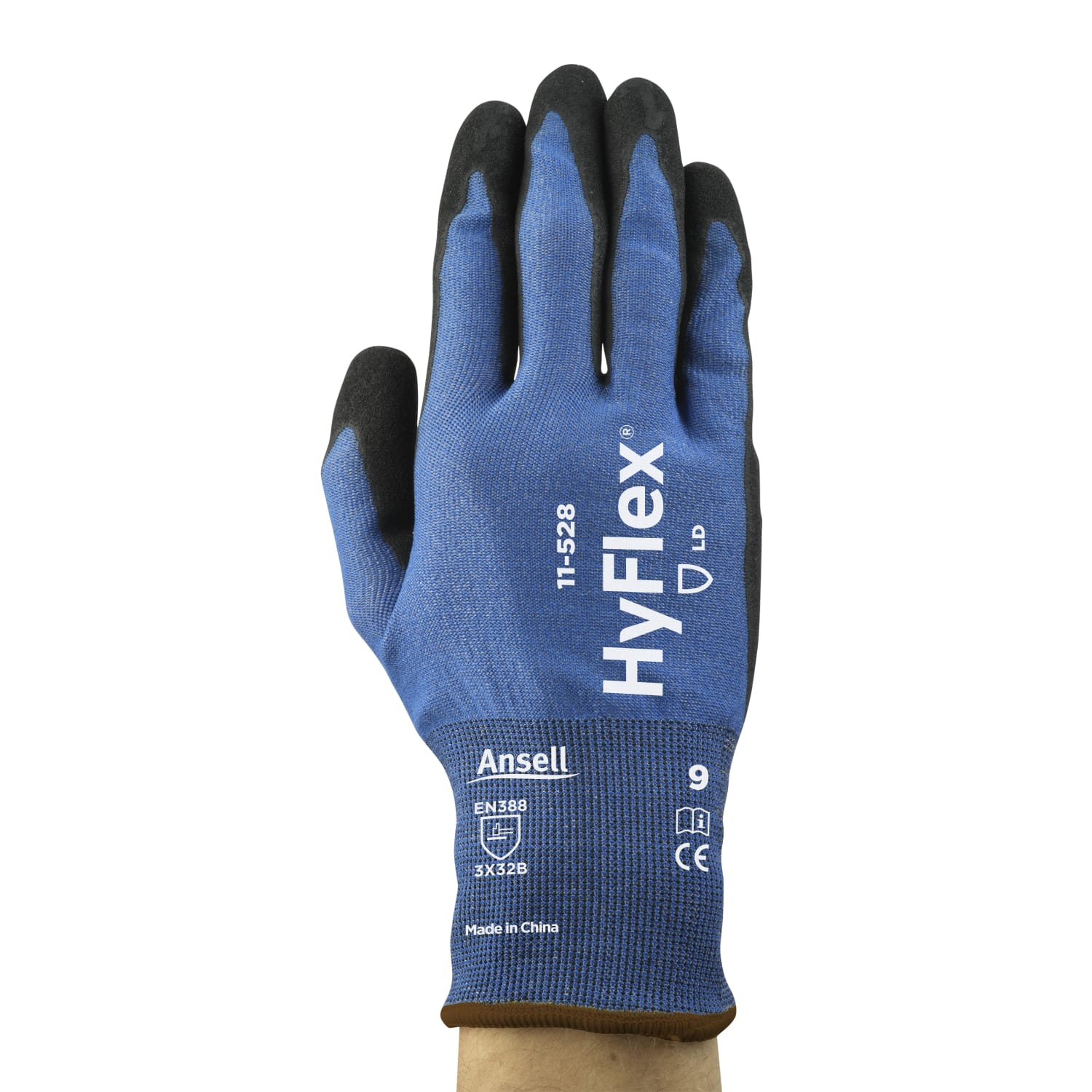 Gant de protection anti-coupure Ansell HyFlex 11-528 enduction nitrile taille 8 photo du produit Back View ZOOM