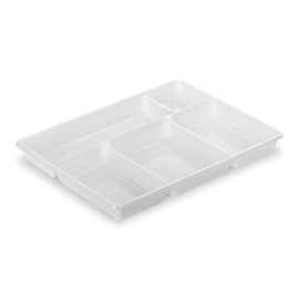 Plateau repas plastique Alphaform 5 compartiments blanc 290 x 224mm photo du produit