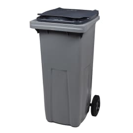 Conteneur 2 roues PEHD Korok sans barre 120L gris/gris Rossignol