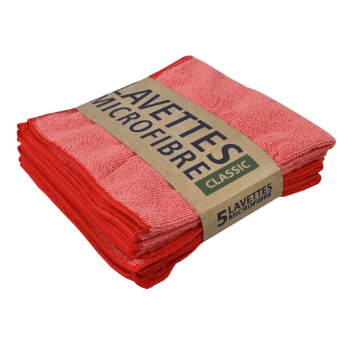 Lavette microfibre 38x38cm, Rouge Tampel photo du produit front L