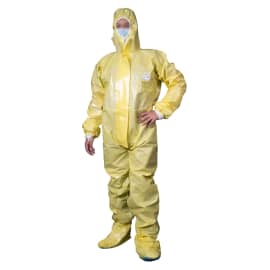 Combinaison de protection Jetguard type 3 poignets jersey couvre-manches élastiqués surbottes semelles antistatiques ESD élastiques cagoule taille chevilles jaune