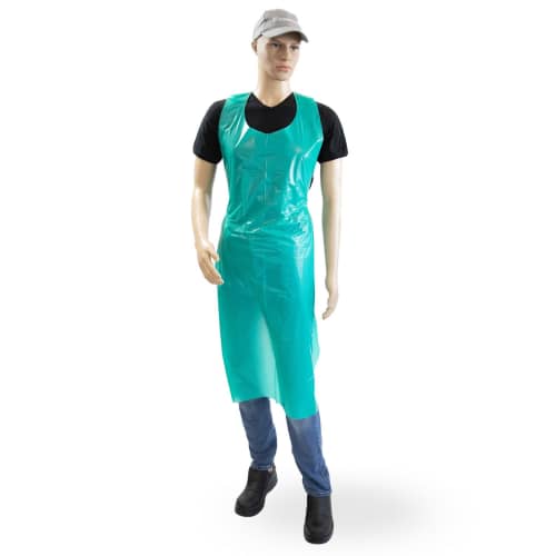 Tablier PE Paredes vert 35 µm gaufré 75x135 cm taille M+ photo du produit front L