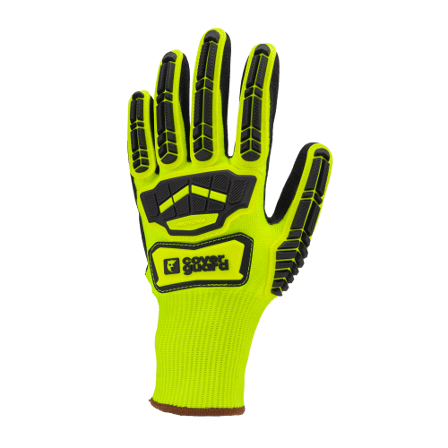 Gants Coverguard Eurocut Impact 100 jaune Cut C nitrile noir + TPR T7 photo du produit front L