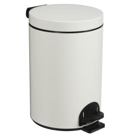 Poubelle métal à pédale 14L blanc Rossignol