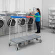 Chariot de ramassage linge 3 supports avec pédale Filmop photo du produit back S