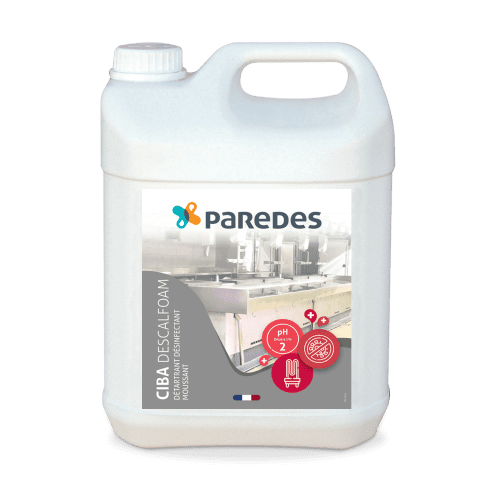 Détartrant désinfectant moussant Paredes CIBA DESCALFOAM bidon de 5L photo du produit front L