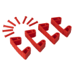 Lot de 4 clips caoutchouc pour support mural rouge Vikan photo du produit
