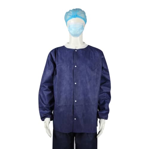 Veste de bloc SMS 35g/m² bleu foncé taille XL/XXL Sans Poche Paredes photo du produit front L