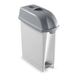 Poubelle plastique à pédale pour hygiène féminine 17L blanc