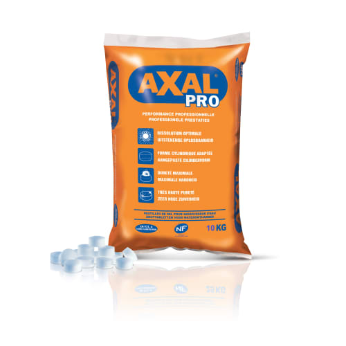 Pastilles de sel pour adoucisseur d'eau Axal Pro sac de 10kg photo du produit front L