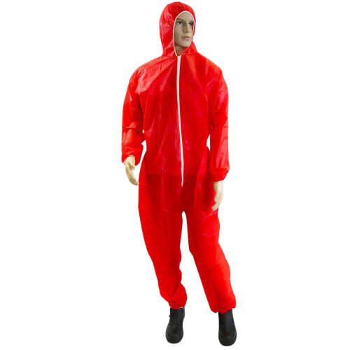 Combinaison de travail PLP Paredes 50g/m² à cagoule rouge taille XXL photo du produit front L