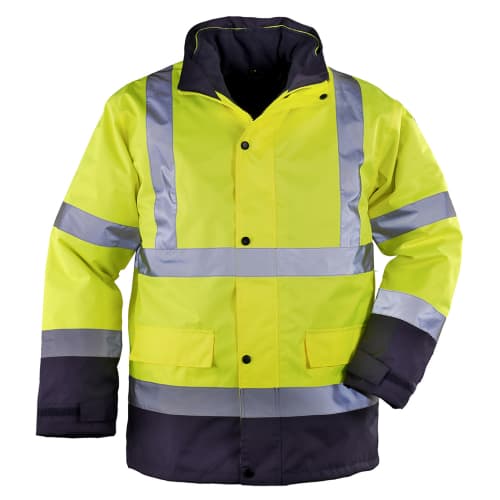 Parka haute-visibilité 4-en-1 Coverguard polyester enduit PU jaune/bleu taille L (48/50) photo du produit front L
