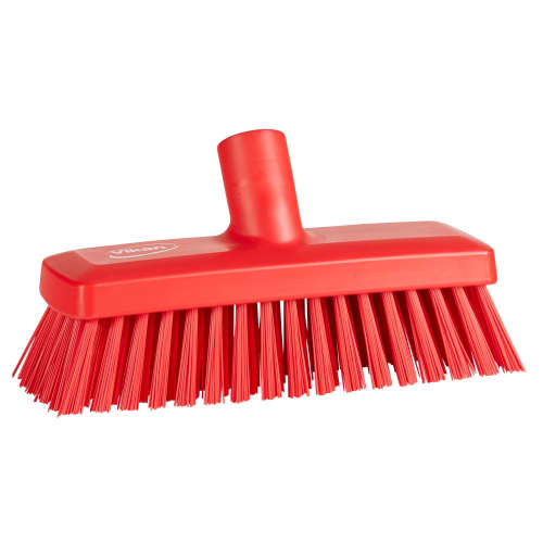 Balai lave-pont fibres dures alimentaire PLP 22,5cm rouge Vikan photo du produit front L