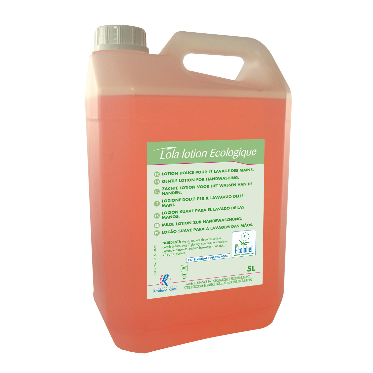 Lola lotion écologique lotion lavante certifiée Ecolabel bidon de 5L photo du produit