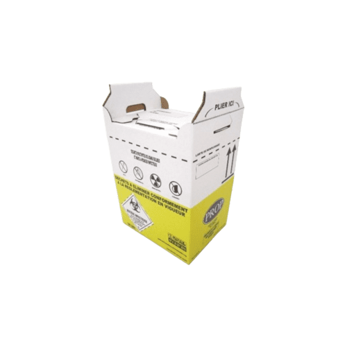 Carton hospitalier DASRI 25L bas lien coulissant NF X photo du produit front L