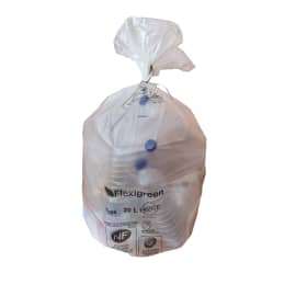 Sacs poubelle 20L flexigreen NFE  blanc 18µ lien classique Jet'sac