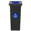 Poubelle PP recyclé Fit avec insert Ecogreen 50L noir/bleu Tampel photo du produit