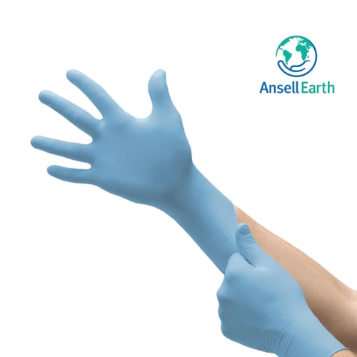 Gant de protection chimique nitrile Ansell Microflex 92-134 bleu non poudré taille M photo du produit front L