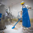 Balai lave-pont fibres dures alimentaire PLP 30,5cm bleu Vikan photo du produit back S