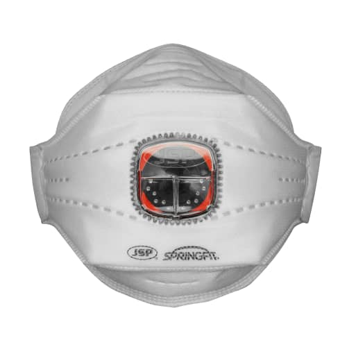 Masque de protection anti-poussières à squelette interne rigide JSP SPRINGFIT 435 à valve FFP3 NR D photo du produit front L