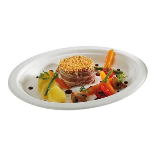 Assiette fibres végétales ronde blanche Diamètre 230 mm Alphaform photo du produit front L