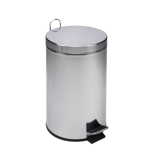 Poubelle métal à pédale 12L inox vernis Medial photo du produit front L